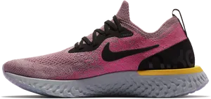 Nike Epic React Flyknit Sneaker Pink Black PNG image