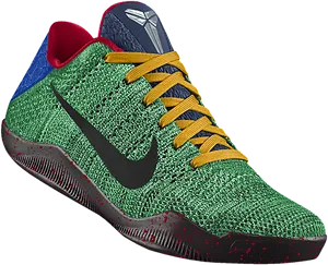 Nike Green Knit Basketball Shoe PNG image