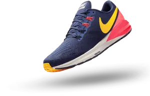 Nike Running Shoe Blueand Yellow PNG image