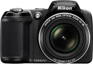 Nikon Coolpix26x Wide Optical Zoom Camera PNG image