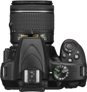 Nikon D S L R Camera Top View PNG image