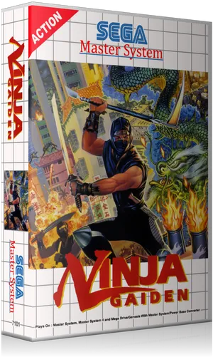 Ninja Gaiden Sega Master System Box Art PNG image