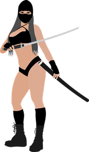 Ninja Warrior Woman Illustration