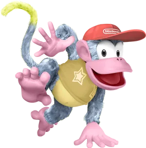 Nintendo Monkey Character Cap PNG image