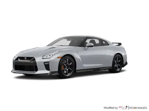 Nissan G T R Silver Profile View PNG image