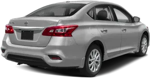 Nissan Sentra Silver Rear View PNG image