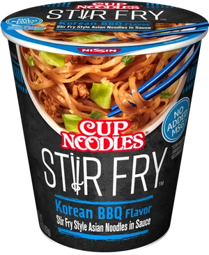 Nissin Cup Noodles Stir Fry Korean B B Q Flavor PNG image