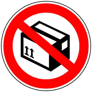 No Cardboard Box Sign PNG image