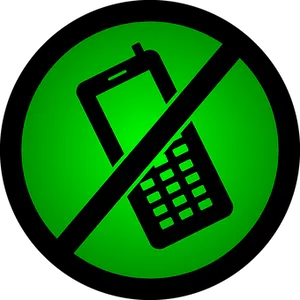 No Cell Phone Sign Green Background PNG image