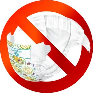 No Diapers Allowed Sign PNG
