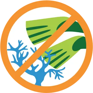 No Fishing Coral Protection Sign PNG image