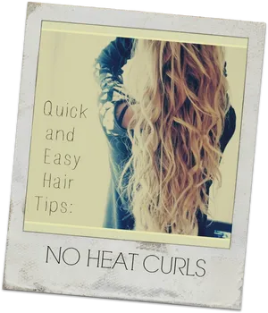 No Heat Curls Haircare Tips PNG image