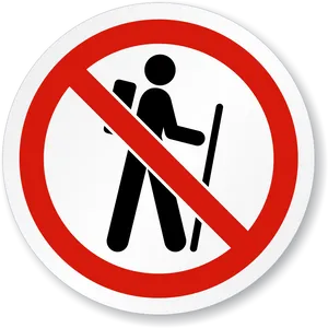 No Hiking Sign Graphic PNG image
