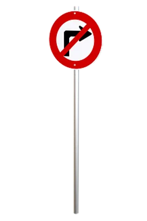 No Left Turn Sign PNG