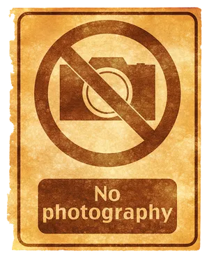 No Photography Sign Vintage Style PNG image