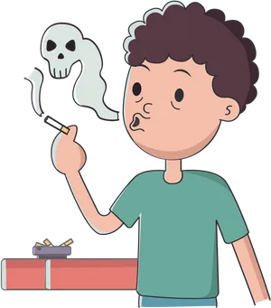 No Smoking Awareness Cartoon PNG image