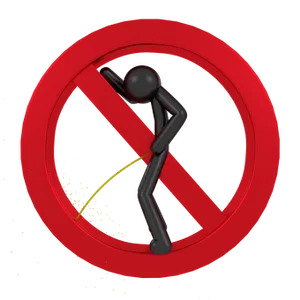 No Urination Sign Funny Character PNG image