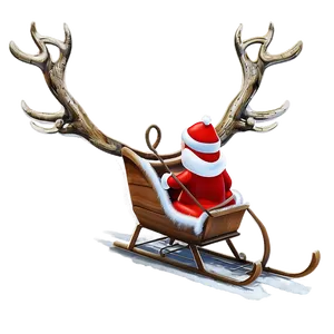 Noel Reindeer Sleigh PNG Fdh92