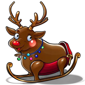 Noel Reindeer Sleigh PNG Ylp