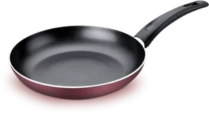 Nonstick Frying Pan Red Black PNG image