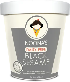 Noonas Dairy Free Black Sesame Ice Cream PNG image