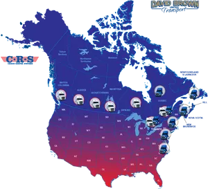North America Transport Network Map PNG image