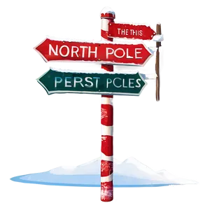 North Pole Signpost Illustration PNG 52