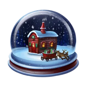 North Pole Snow Globe Scene Png 06122024 PNG image