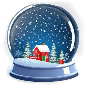 North Pole Snow Globe Scene PNG Ctp PNG