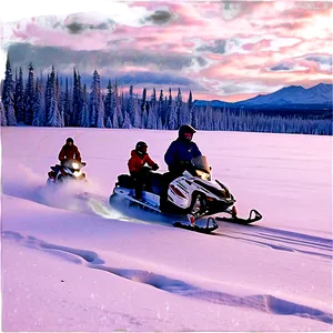 North Pole Snowmobile Adventure PNG Pfn