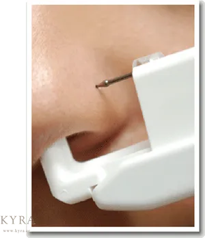 Nose Piercing Procedure Closeup PNG image