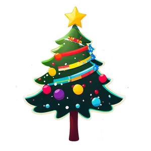 Nostalgic Cute Christmas Tree PNG 06252024