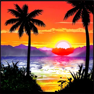 Nostalgic Summer Sunset PNG 85 PNG