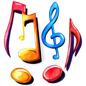 Notas Musicales Watercolor PNG 06122024 PNG