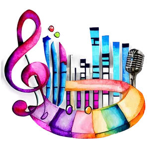 Notas Musicales Watercolor Png Ytl40 PNG image