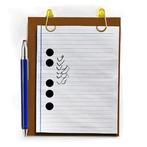 Note Paper With Bullet Points Png 06262024 PNG image