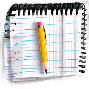 Notebook Paper With Pencil Png Fdm PNG image