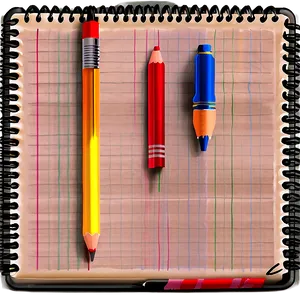 Notebook Paper With Pencil Png Luu58 PNG image