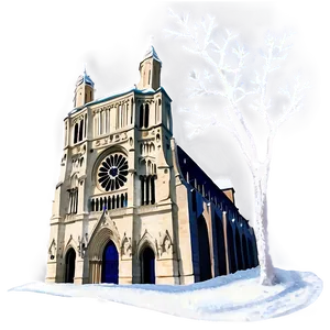 Notre Dame Winter Scene Png Act PNG image