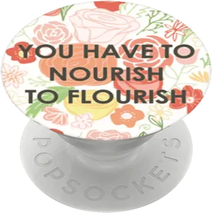 Nourishto Flourish Pop Socket Design PNG