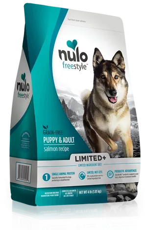 Nulo Freestyle Grain Free Dog Food Salmon Recipe Package PNG image