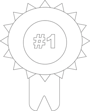 Number One Award Ribbon Vector PNG image