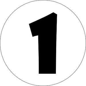 Number One Icon Blackand White PNG image