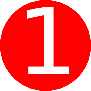 Number One Inside Red Circle PNG image
