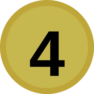 Number4 Gold Circle PNG image