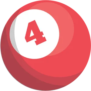 Number4 Red Pool Ball PNG image