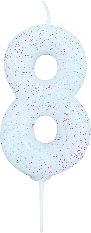Number8 Candlewith Dot Texture PNG image