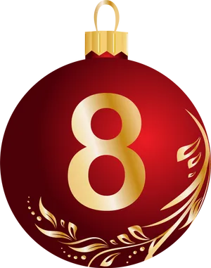 Number8 Christmas Ornament PNG image