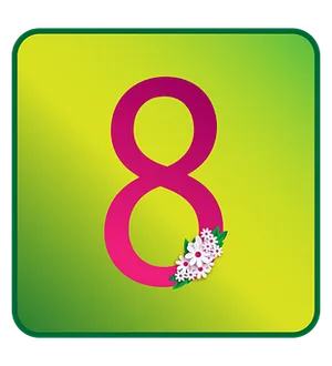 Number8 Floral Decoration Icon