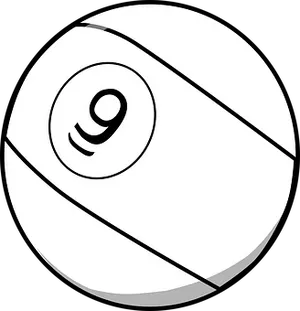 Number9 Billiard Ball Vector PNG image
